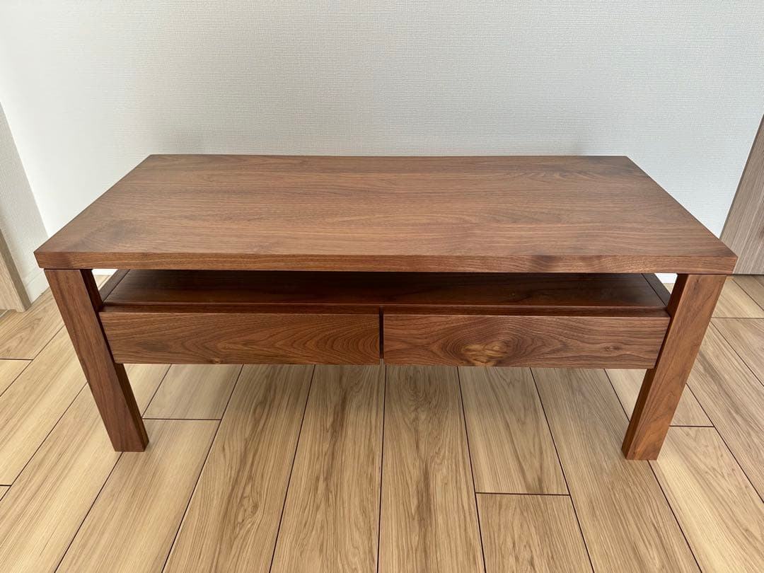 ウォールナットセンターテーブル 引き出し付き