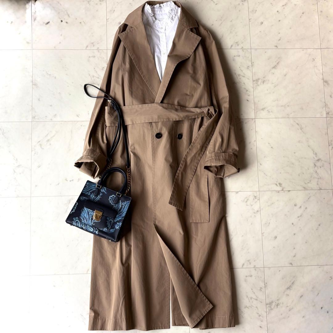 美品 CYCLAS 定価19万 綿100% ベルト付 トレンチコート シクラス