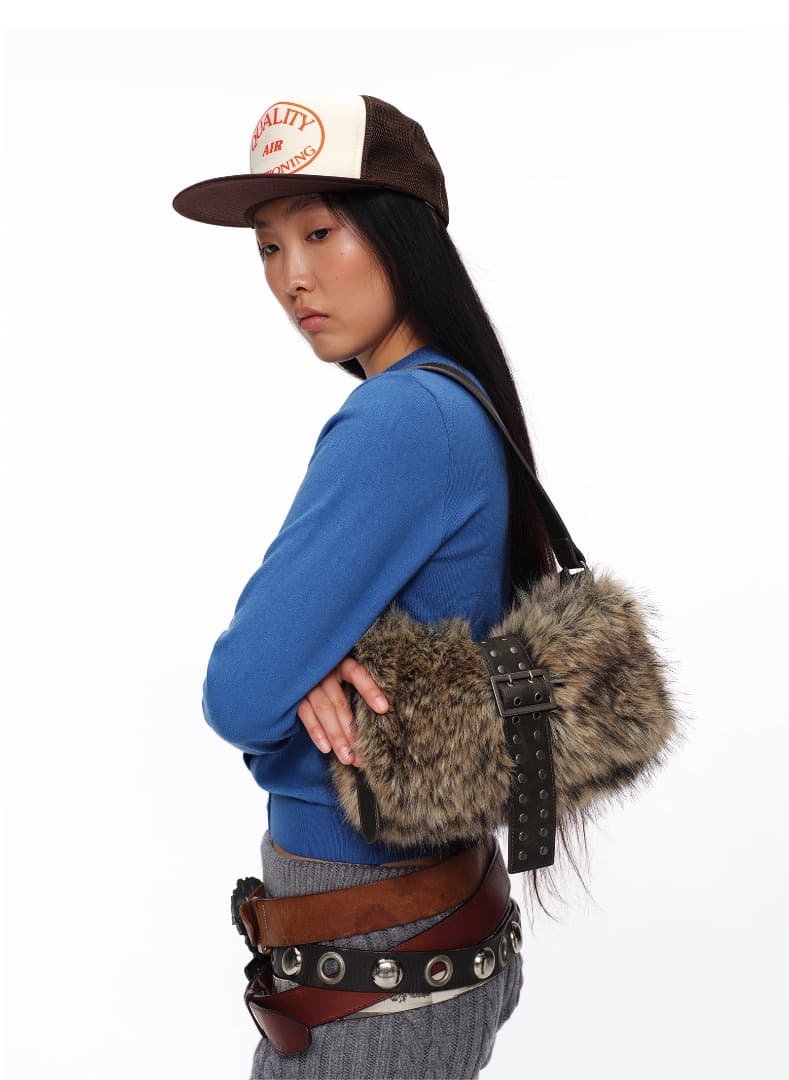 oinimiくまちゃん ふわふわ 腋下バッグ ワンショルダー 韓国カジュアル