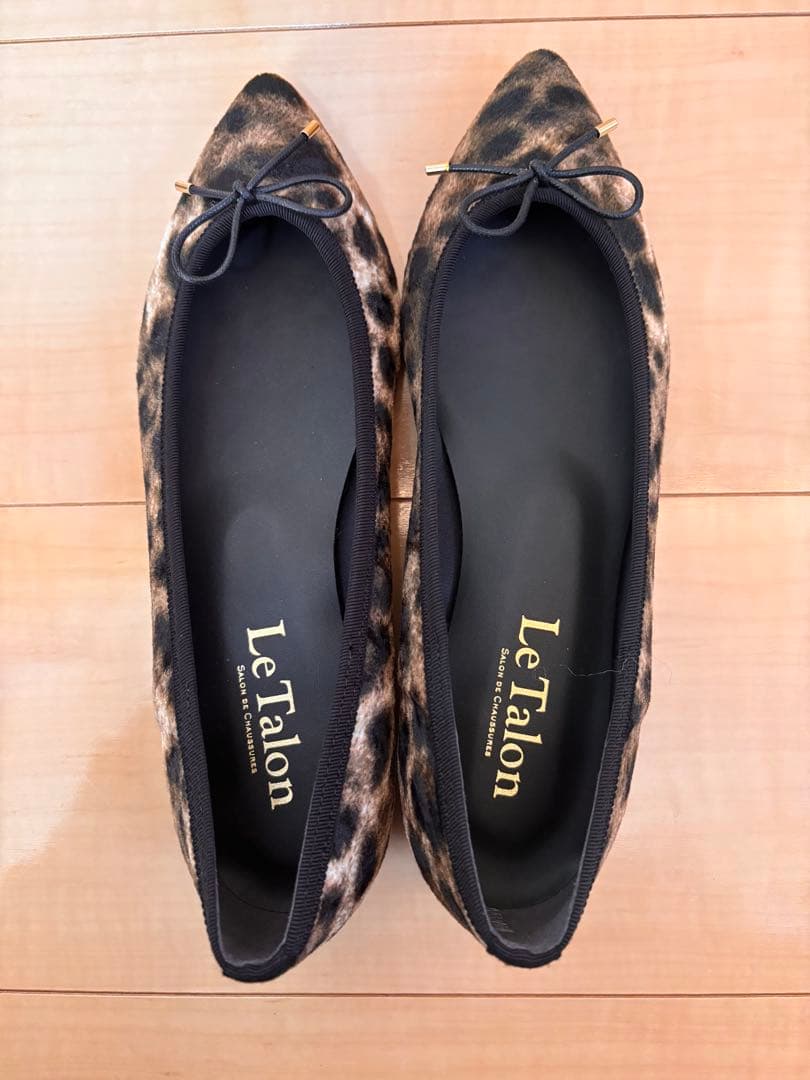 美品！BAILAモデル絵美里さんコラボ ルタロン レオパードポインテッドパンプス