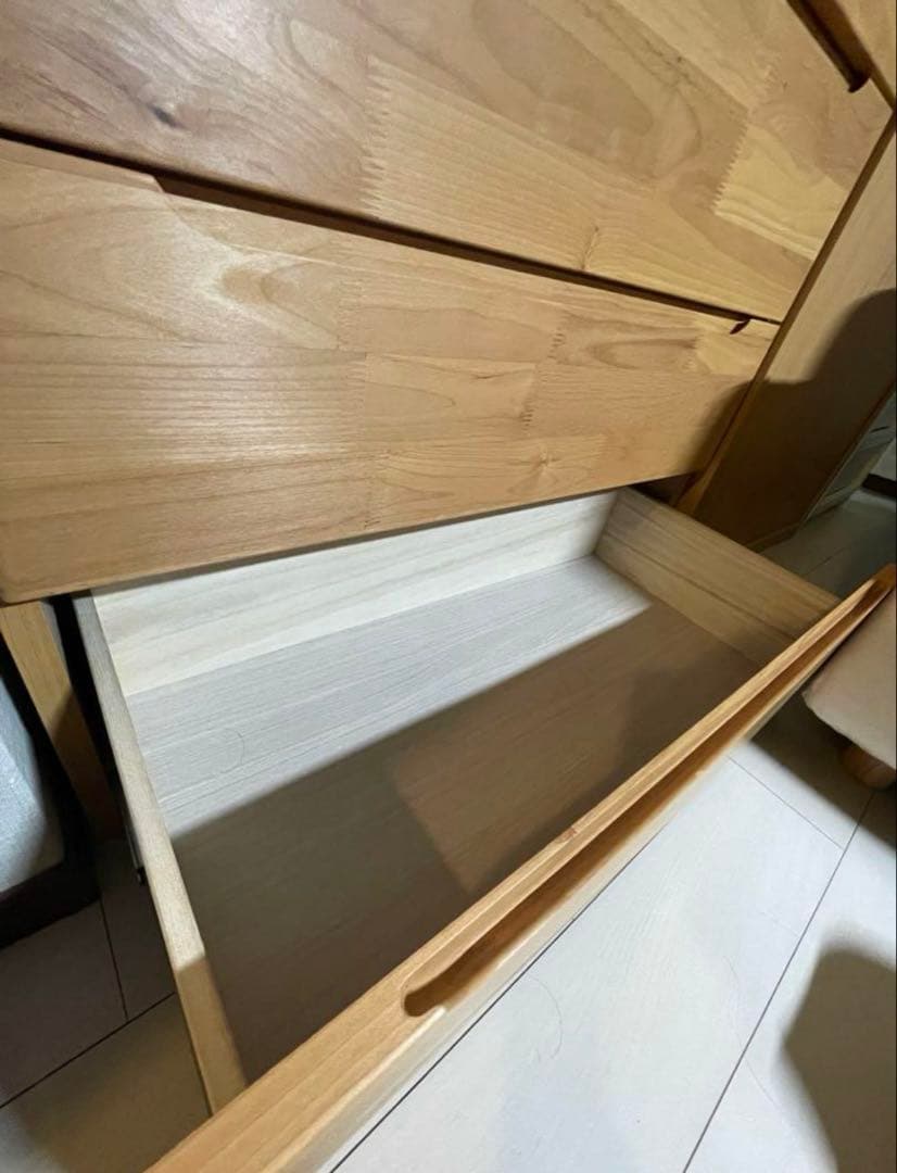 ニトリ 木製6段ハイチェストタンス アルナス アルダー材 ナチュラルウッド