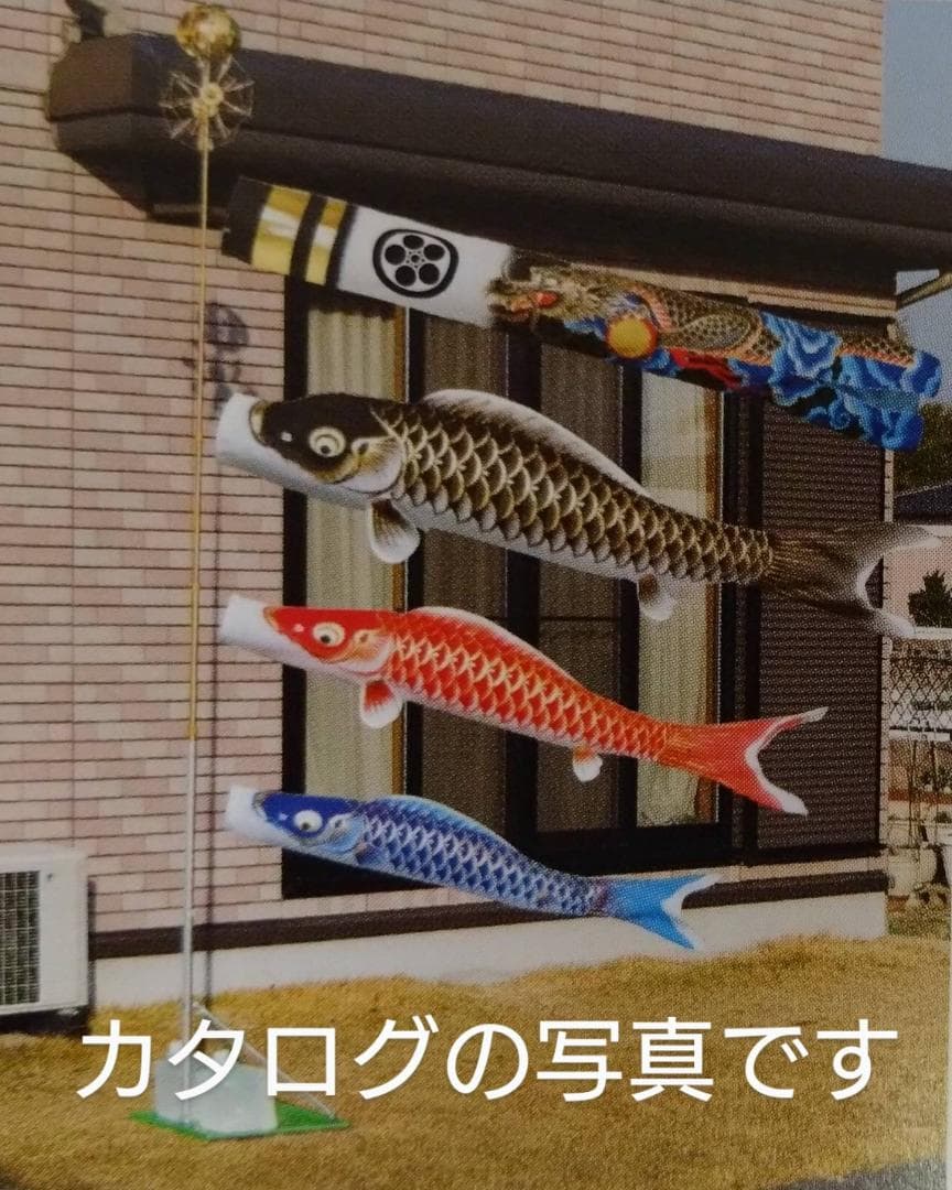 鯉のぼり　1.5ｍスタンドセット　展示品　新品紫鯉のぼり付き