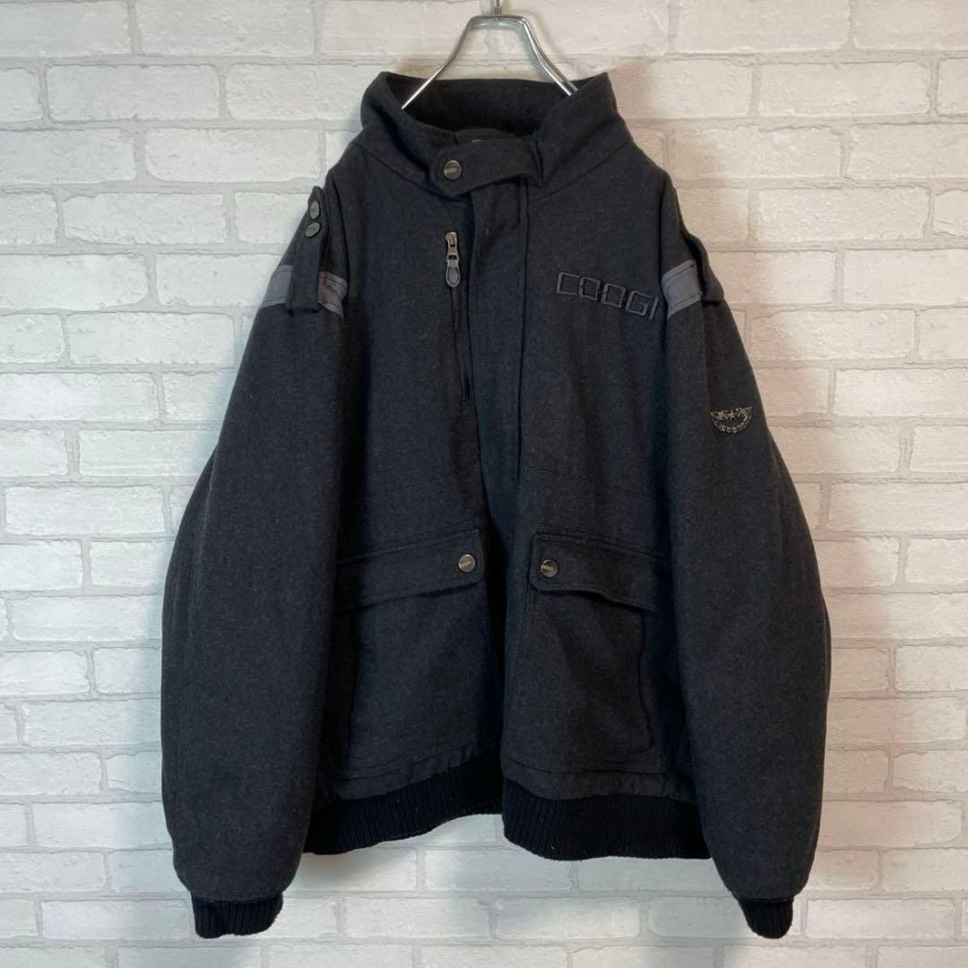 希少！COOGI 刺繍ロゴ 極厚 超オーバーサイズ スタジャン B系 チカーノ