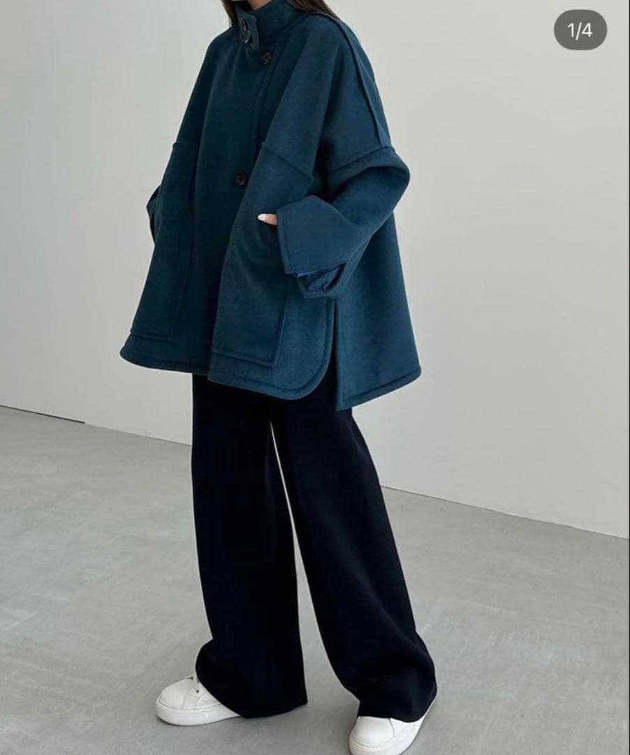 【美品】ふじあみ unof コート ブルー