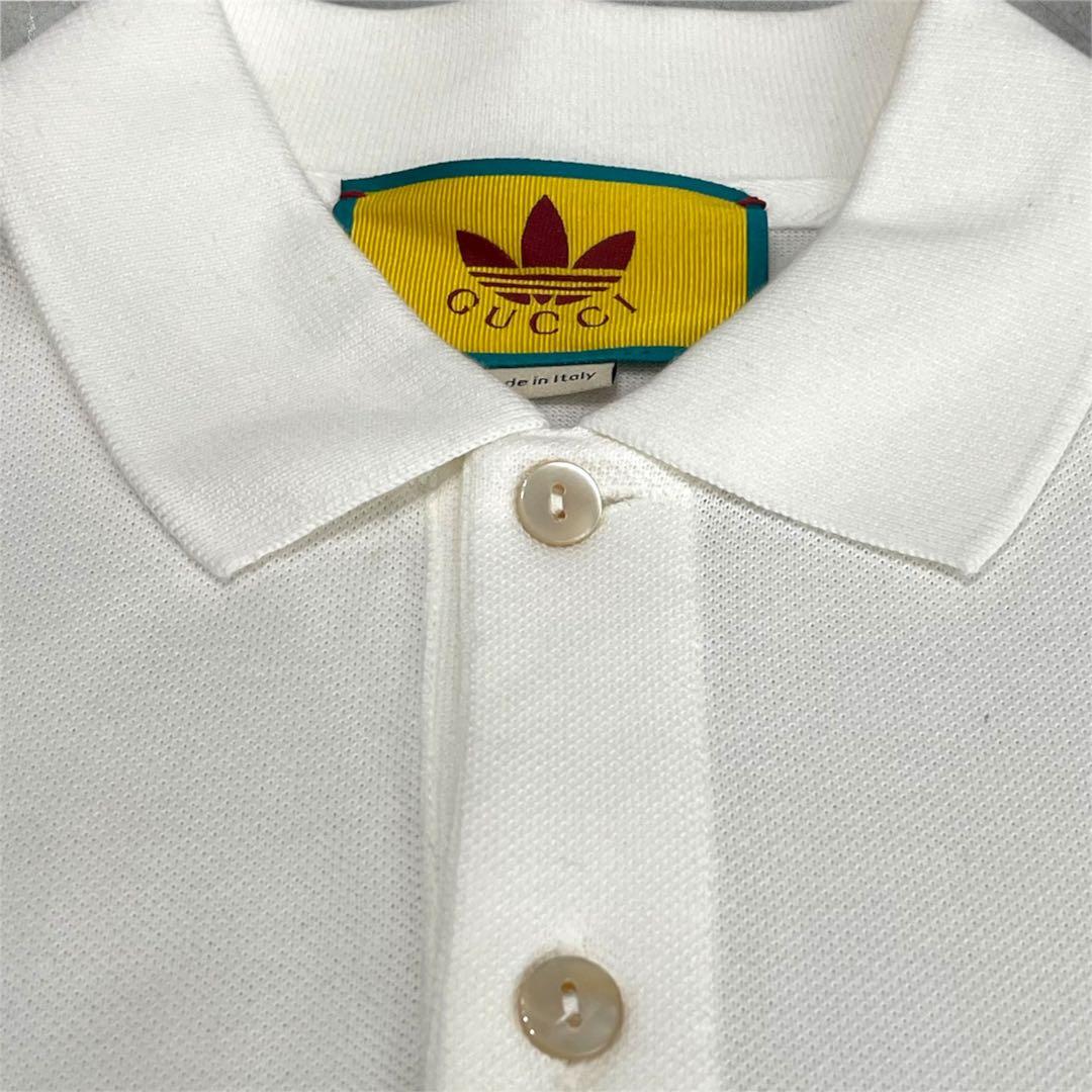 【美品】GUCCI x ADIDAS　ポロシャツ　白　グッチ　アディダス　半袖