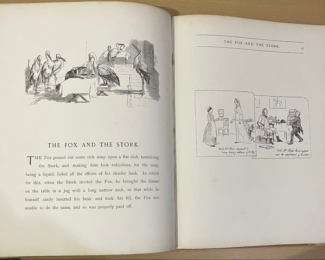 No.428 希少 アンティーク 古書 洋書 絵本 ビクトリア イソップ 童話