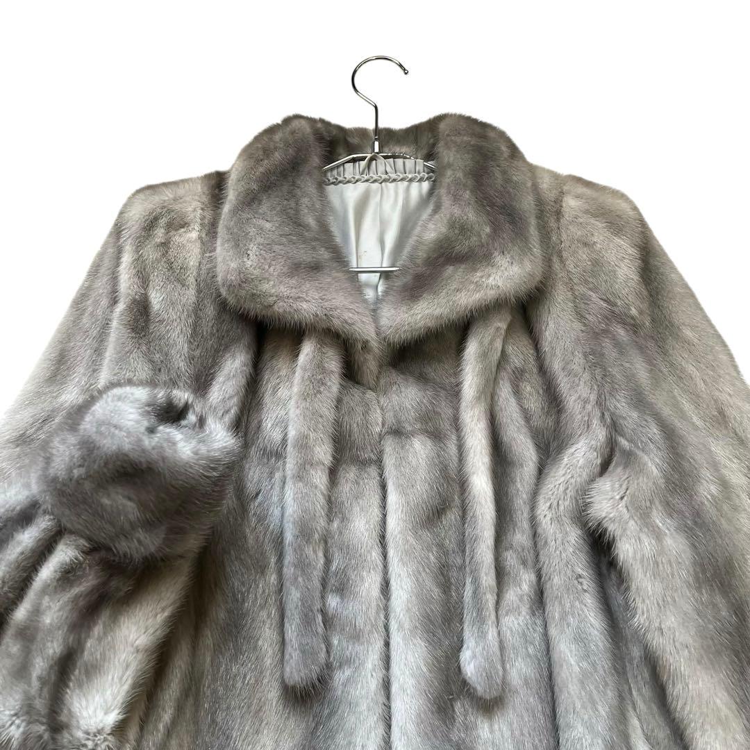 着丈80cm サファイアミンク リアルファーコート 毛並み◎ なめし柔らか