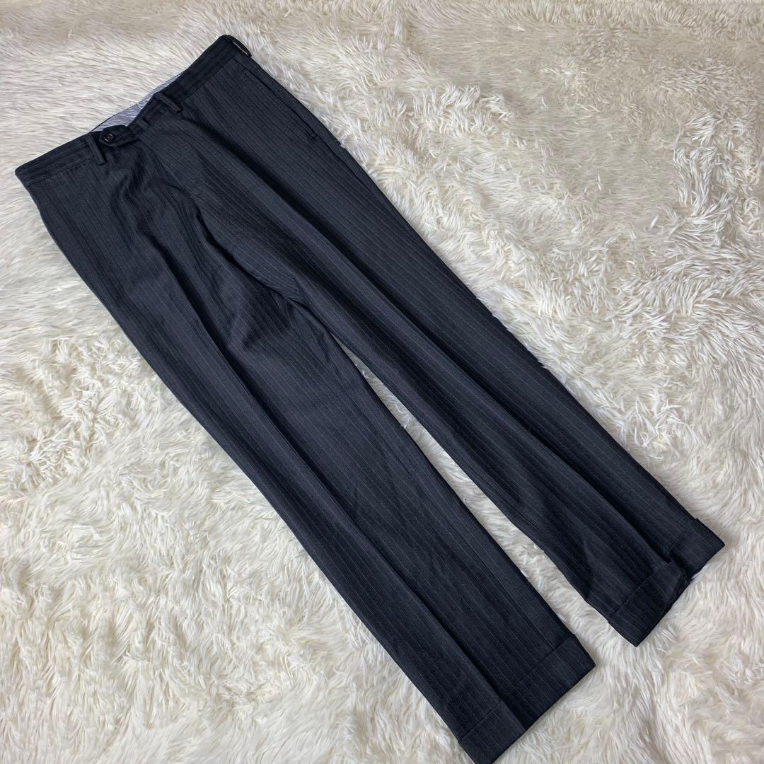 ゼニア スーツ ストライプ ダークグレー A4 エルメネジルドゼニア