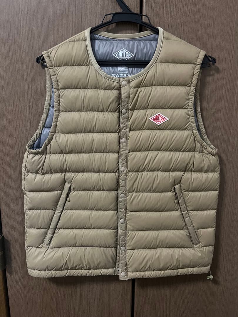 DANTON インナーダウンベスト 36 ベージュ