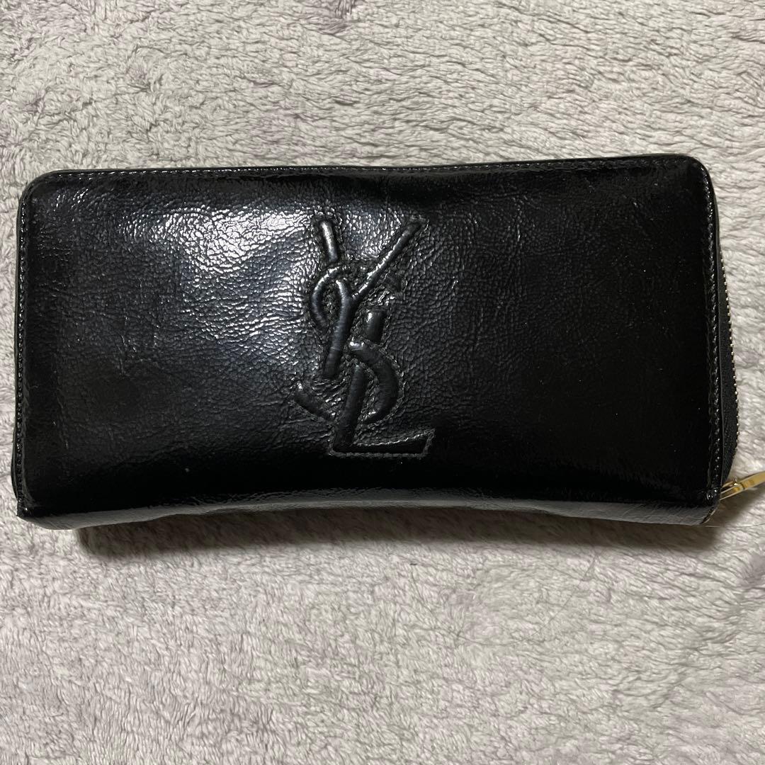 イヴサンローラン 長財布 エナメル