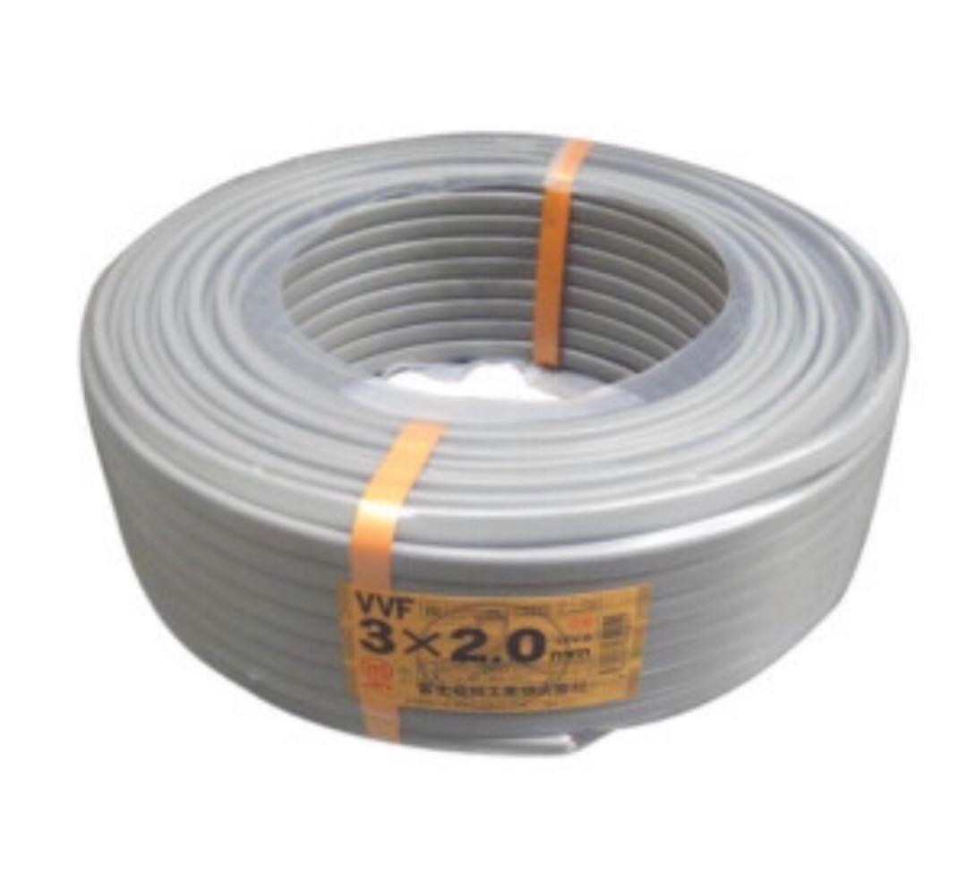 値引き！VVF2.0-3c 100m 赤白黒　新品未使用