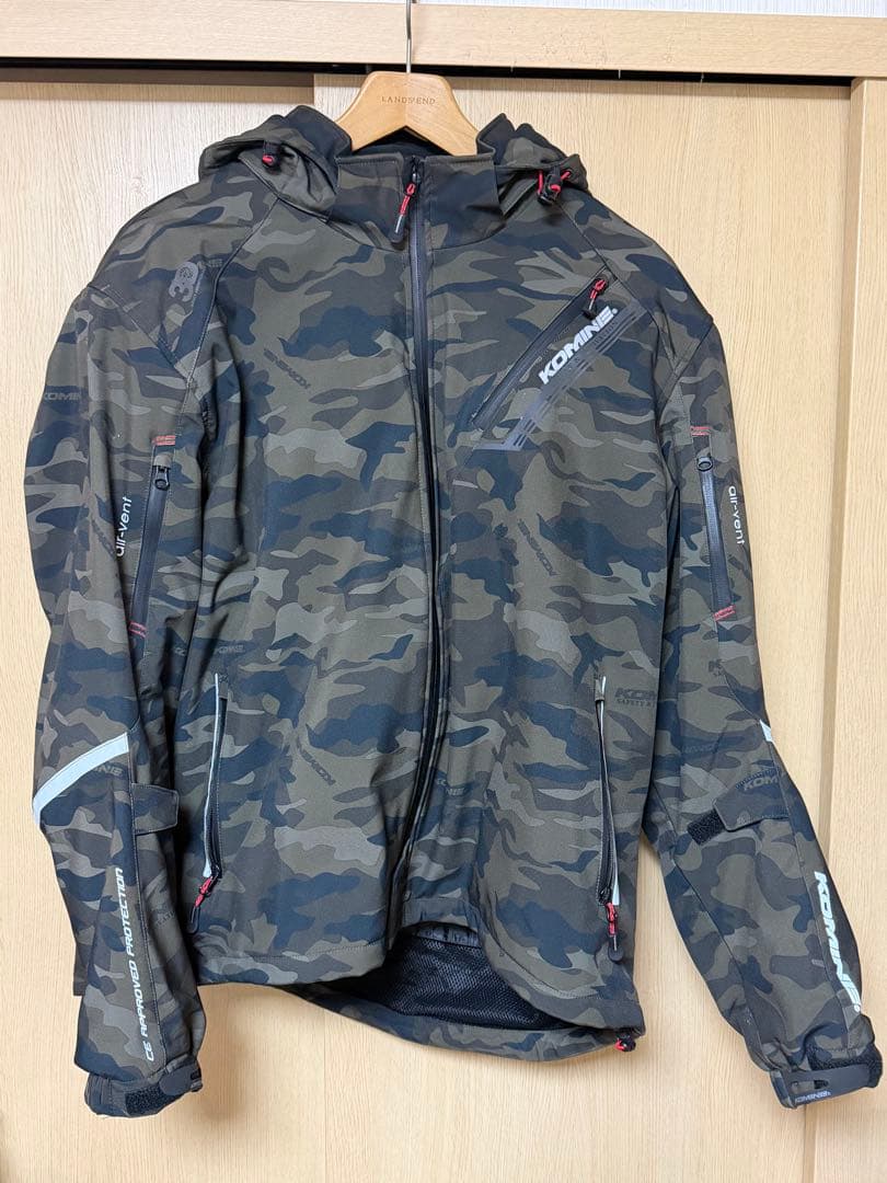 美品 コミネバイク用 ジャケット プロテクトソフトシェルウィンターパーカー5XL