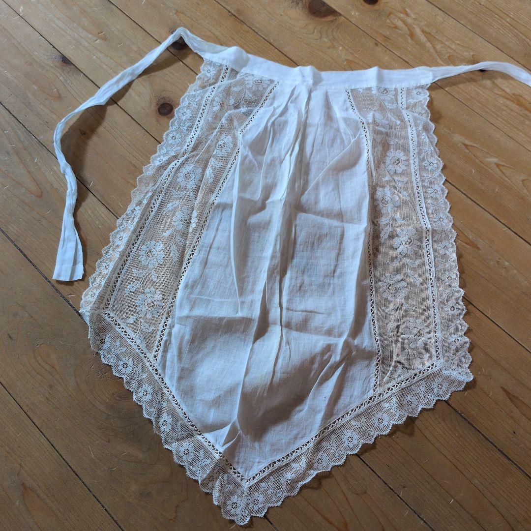 値下げ終了！希少　フランス　アンティークレースエプロン