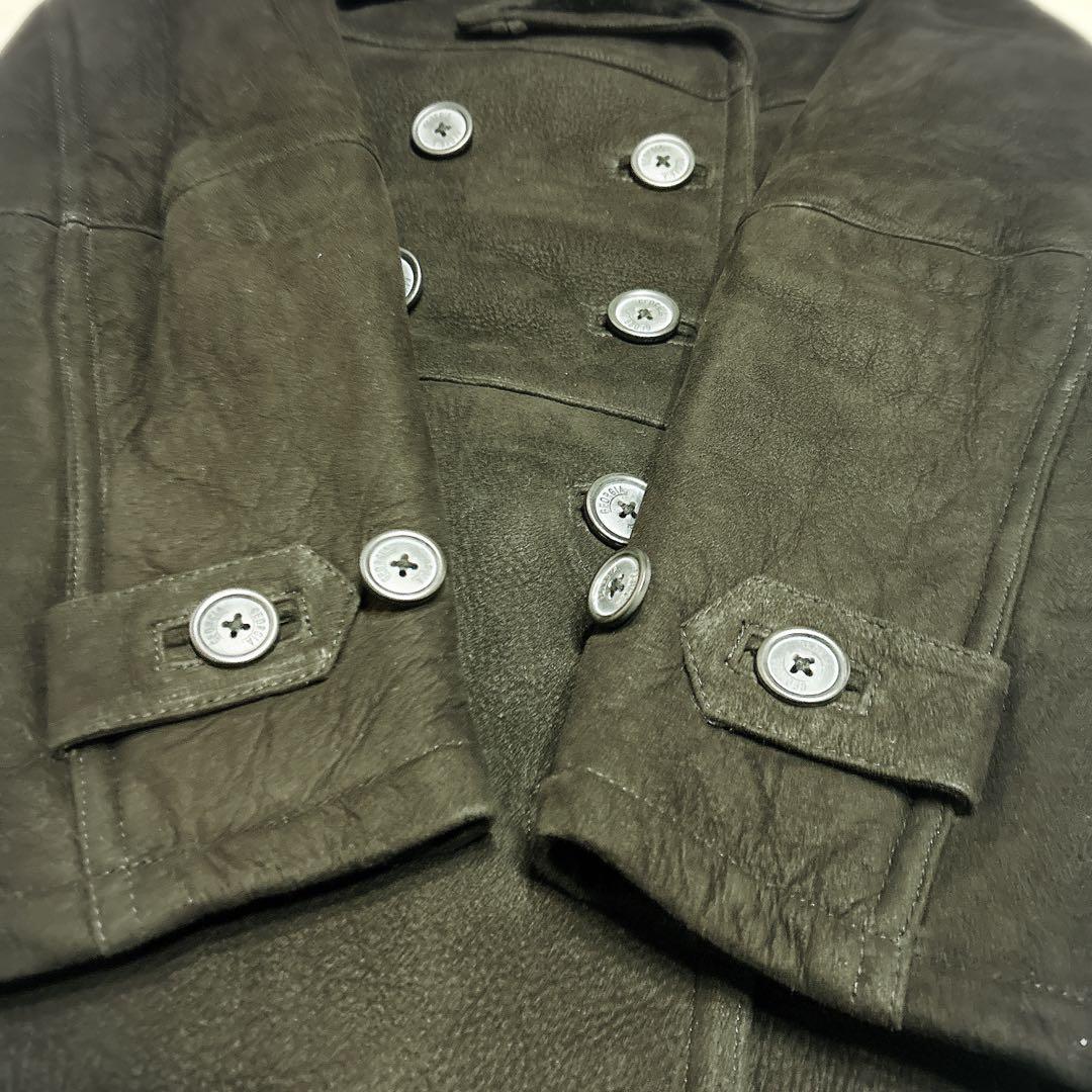 ジョージア 羊革ムートンコート 裏地ムートン 表地シープスキン ブラックPコート