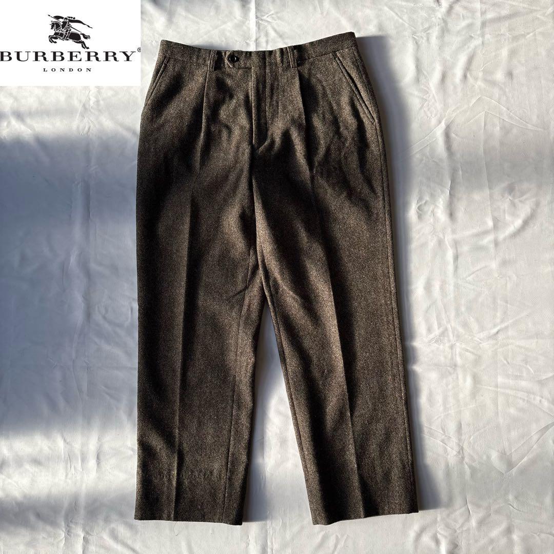 美品 BURBERRY LONDON バーバリー ウール ツィード パンツ