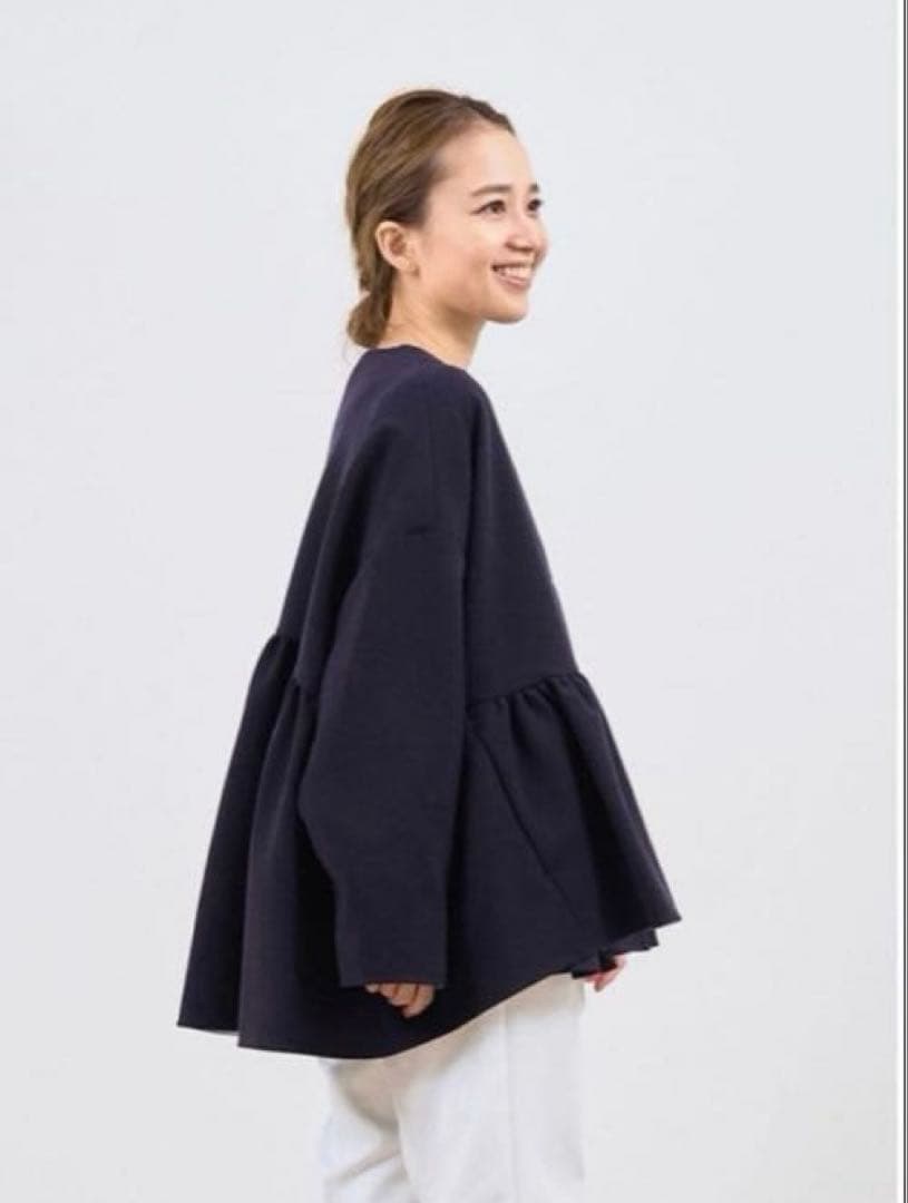 yori ダブルクロスワイドジャケット　ネイビー