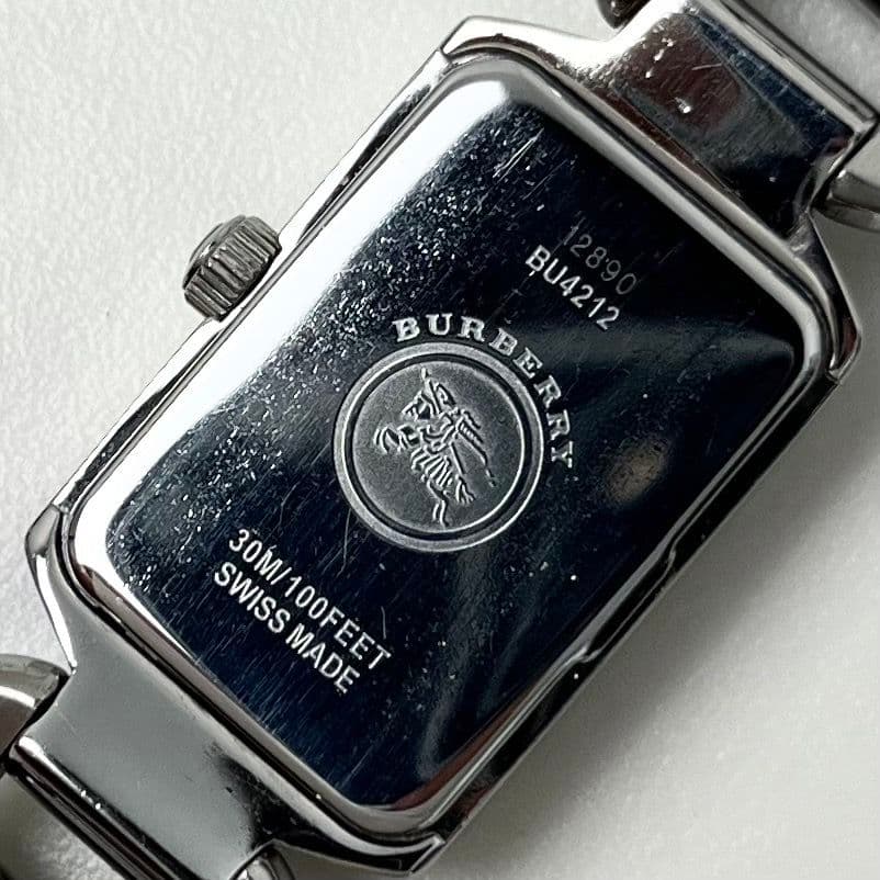 【稼働】 BURBERRY BU4212 スクエア アナログ 腕時計 シルバー