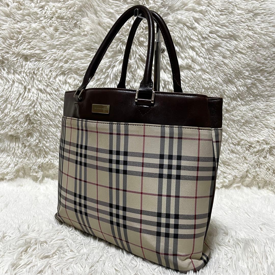 【良品】Burberry バーバリー　トートバッグ　キャンバス　ノバチェック