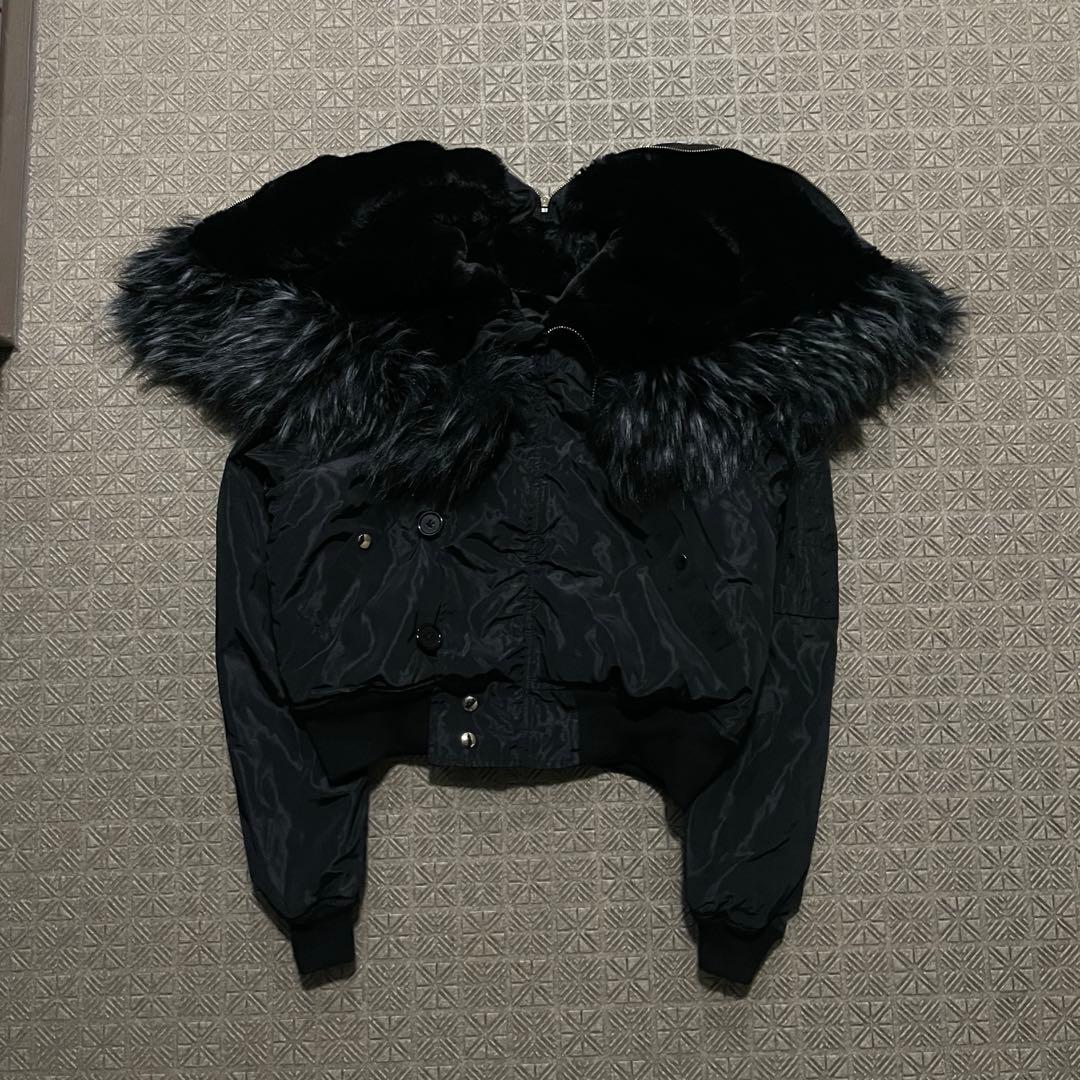 Y2K N2B OPIUM 短丈 フライト ボンバージャケット ファーフード66