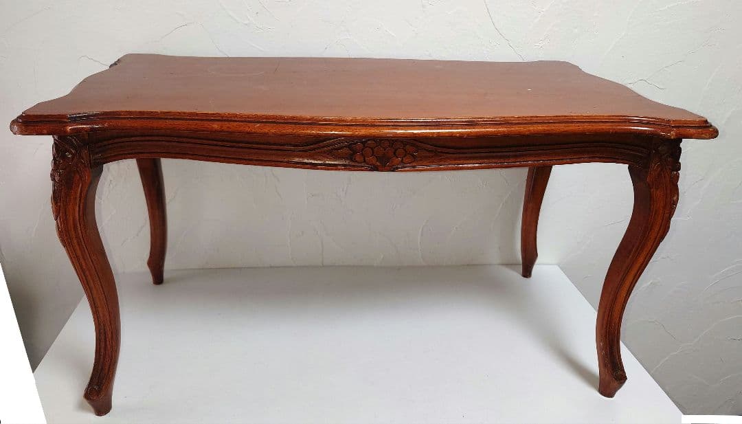 猫脚 無垢センターテーブル サイドローテーブル 机つくえ 花台 天然木製 猫足