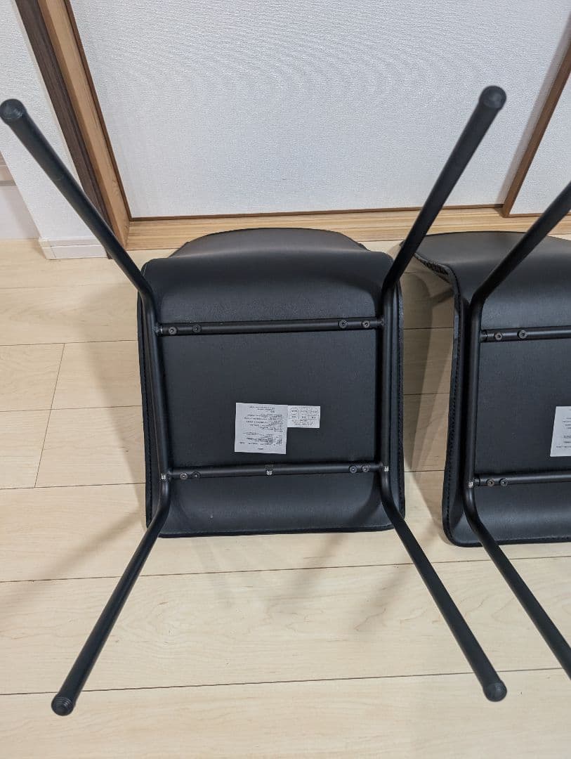 【美品】ニトリ ダイニングチェア クーボ BK 2脚セット