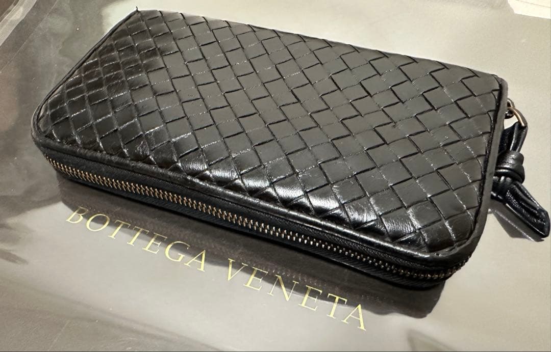 【付属品付】ボッテガヴェネタ ラウンドファスナー/ラム/黒/4️⃣✨✨✨