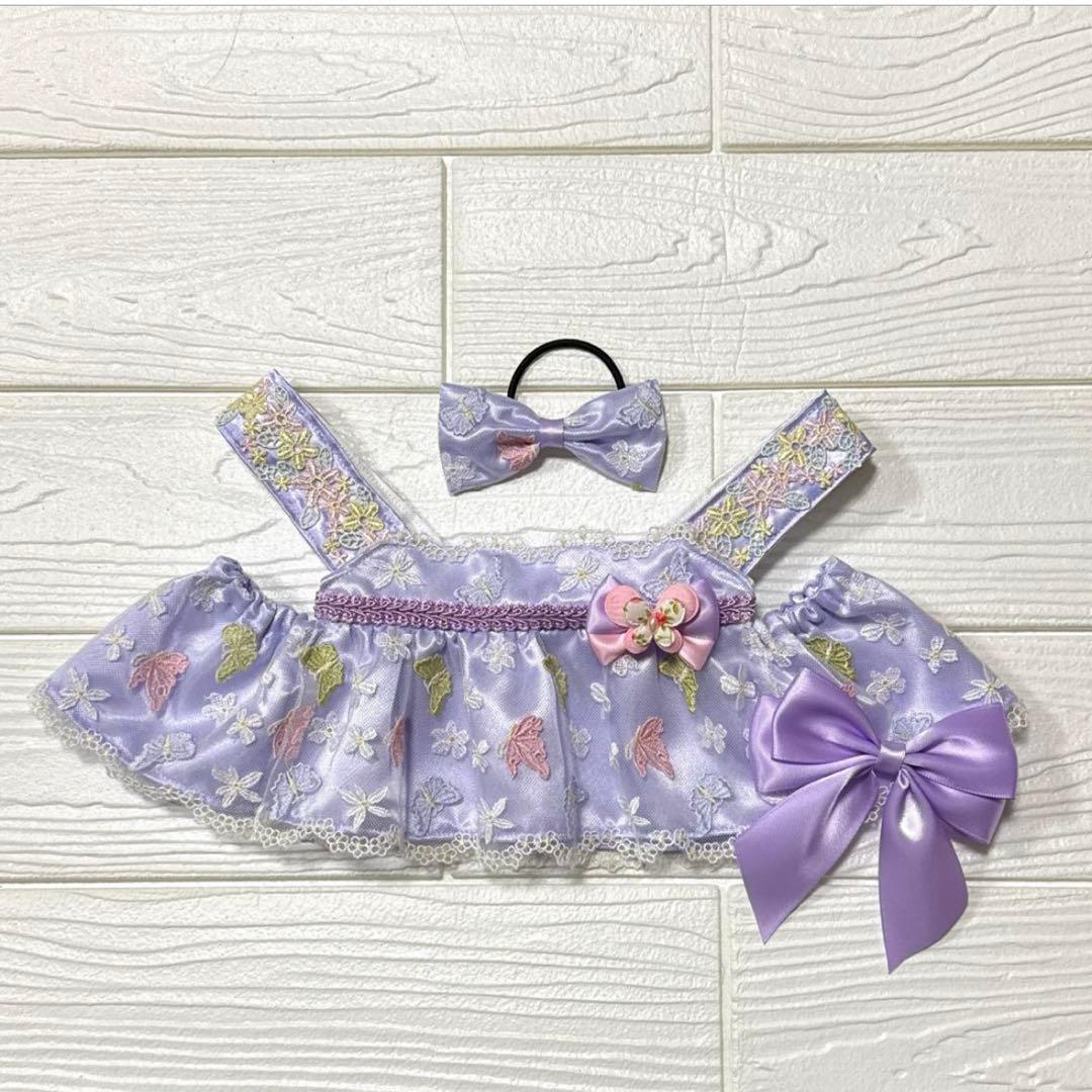 ラボット LOVOT 服 蝶々＆ホワイトフラワードレスワンピース 2着セット売り