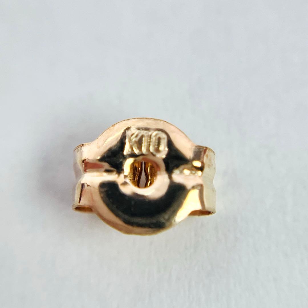 agete アガット K10YG ダイヤモンド付 ピアス D:0.02ct