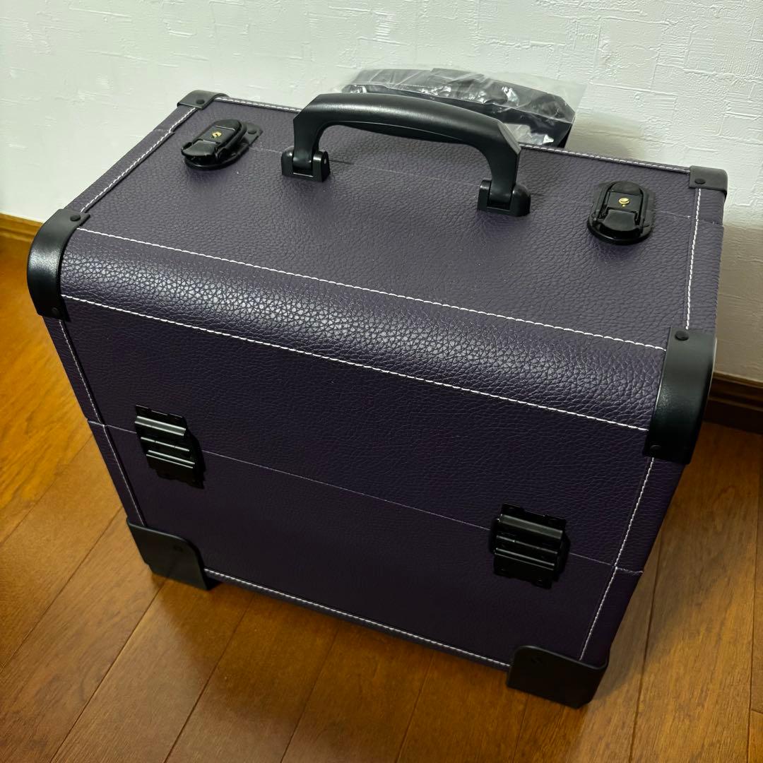 キャリーケース メイクボックス 上開き　紫