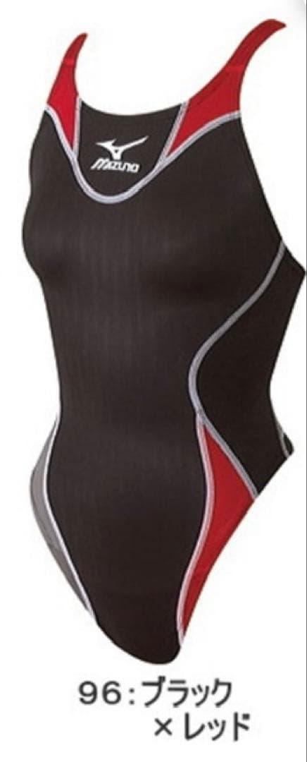 廃盤品　Mizuno 競泳用水着 ブラック×レッド　Ｏサイズ