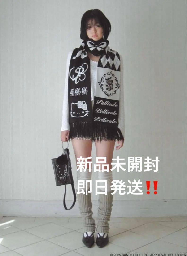 ペリキュール　キティコラボマフラー　ブラック