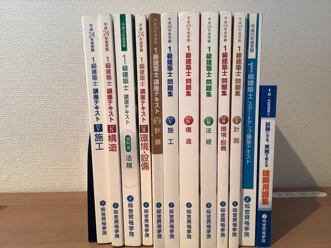 【一級建築士】全学科＋スタートアップテキスト・問題集／用語集【セット】