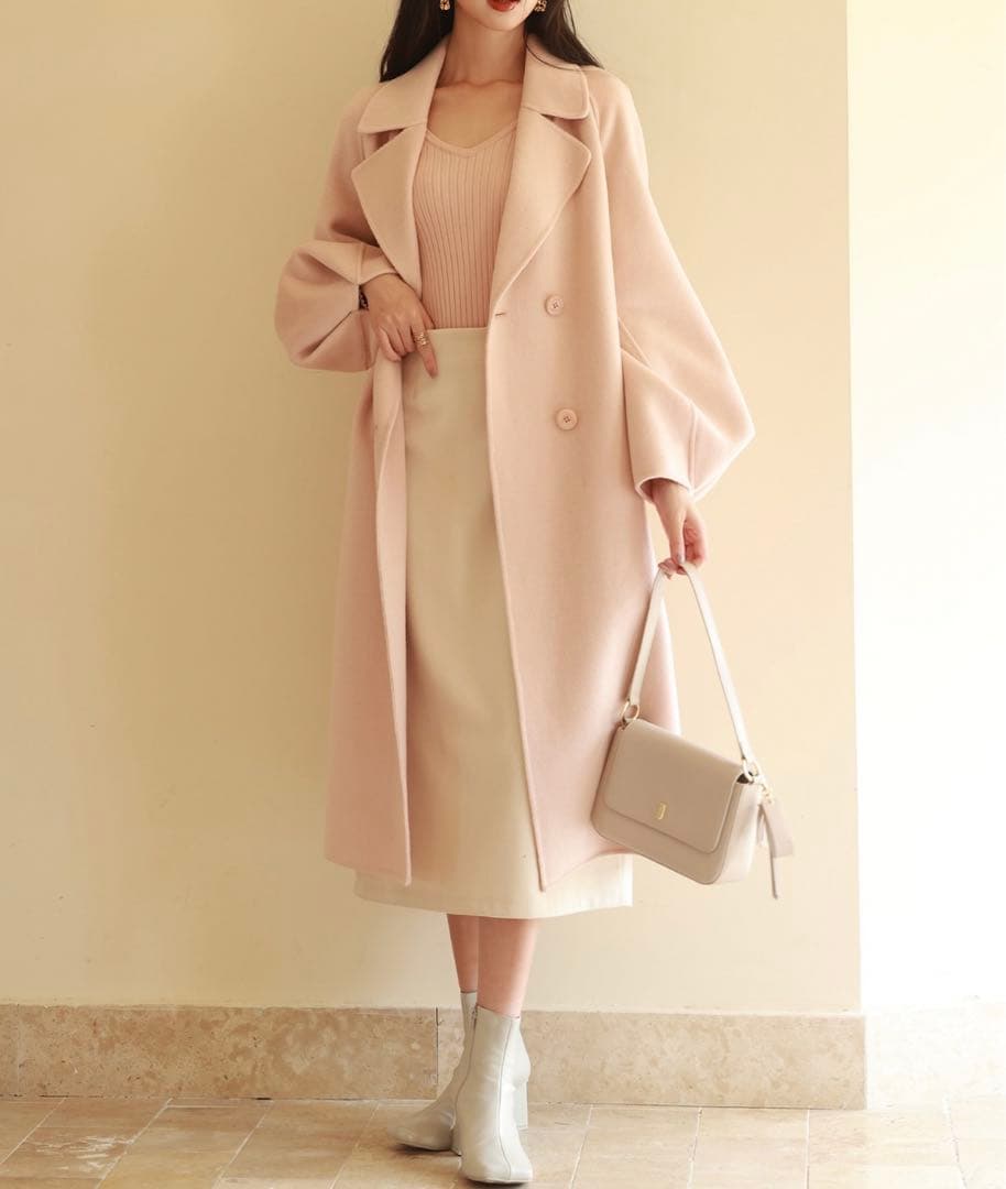 ウール混ロング丈チェスターコート