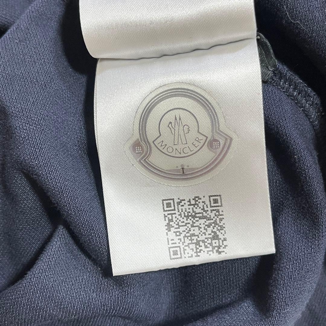 MONCLER ネイビー ポロシャツ　刺繍ロゴワッペン　シルバーボタン
