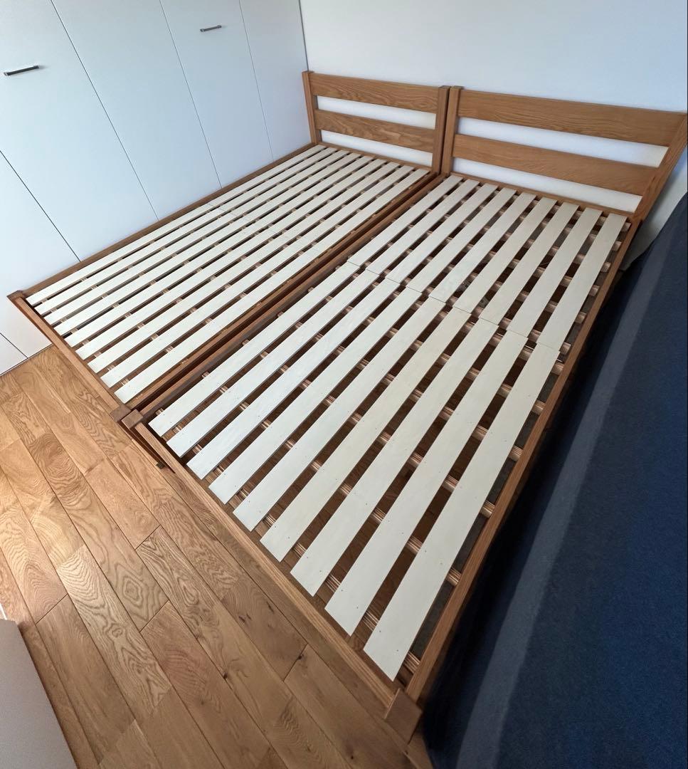 【直接受け渡し限定】木製ベッド2台(オーク材) 無印良品 フレームのみ シングル