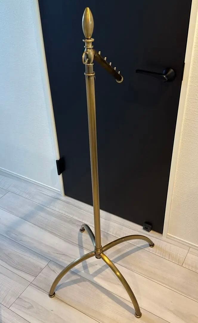 ハンガーラック　傾斜ハンガー　高さ可変　アンティークゴールド③ 残りわずか