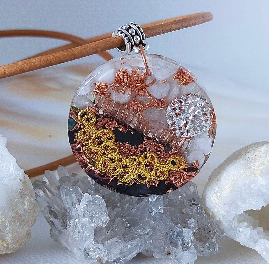 P514 オルゴナイト　天然石　パワーストーン　ネックレス　ペンダント