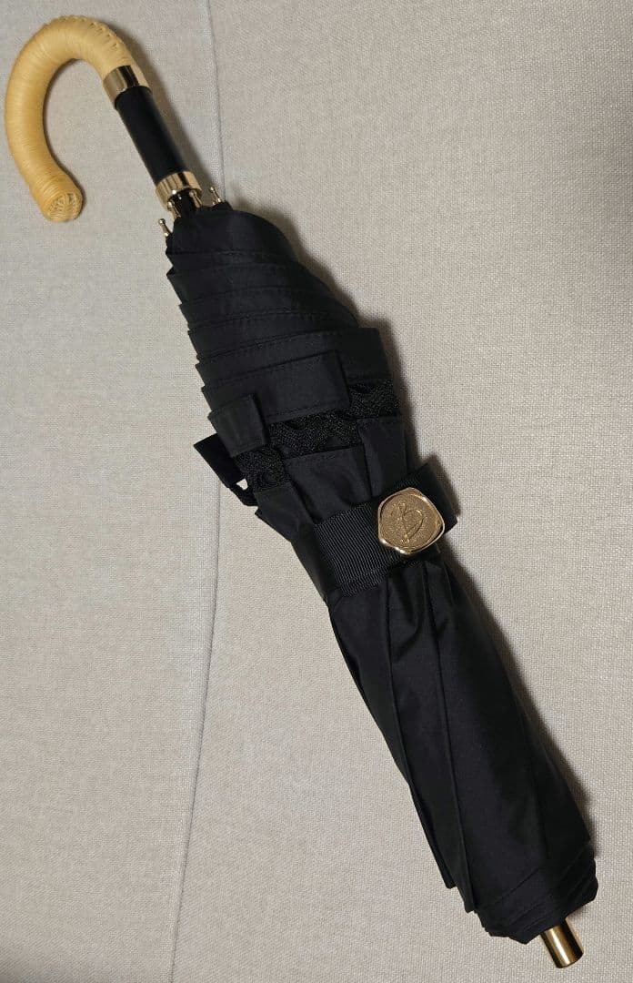 【未使用】 晴雨兼用ブラックレース日傘 サマーシールド 東レ