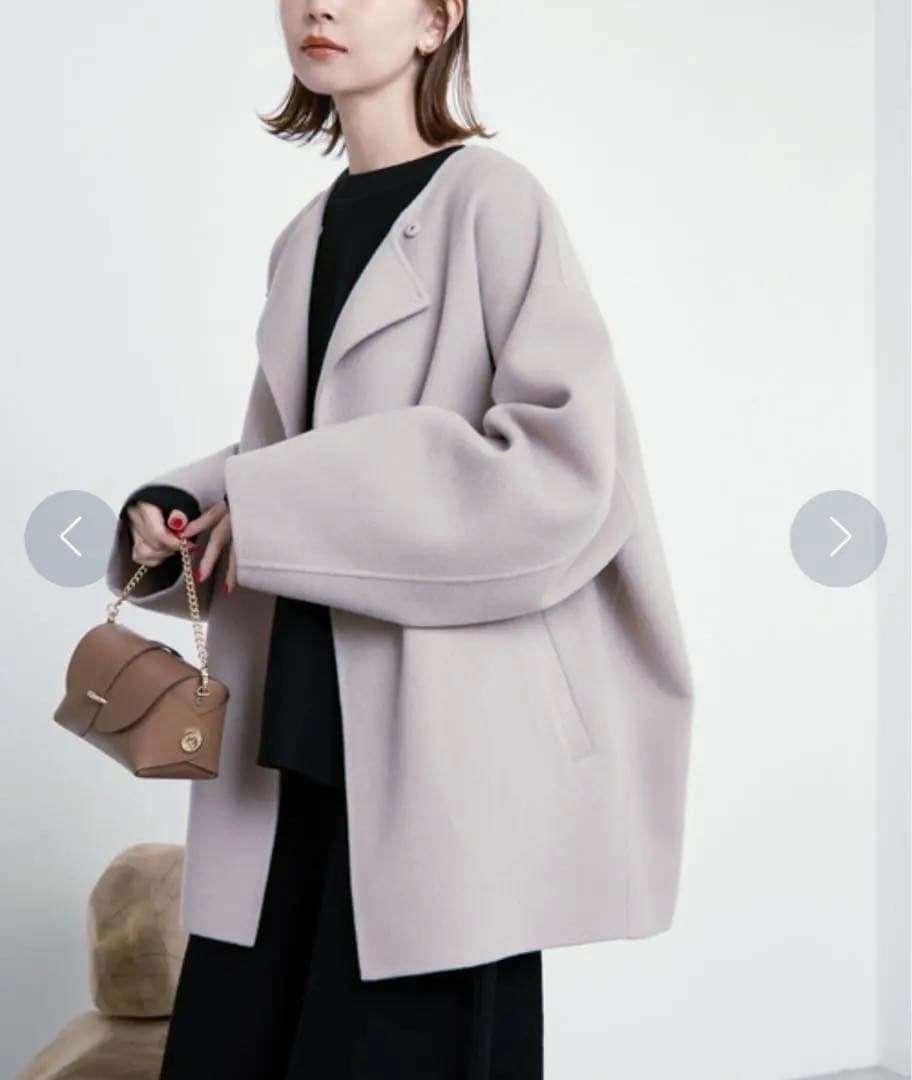 【美品】IENAイエナ HAMILTONダブルフェイスウールショートコート