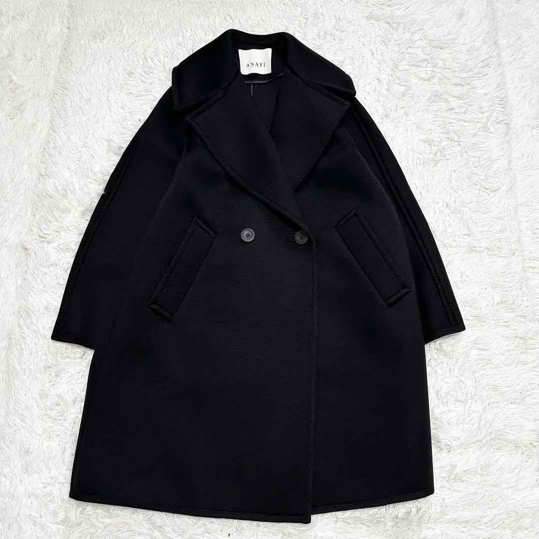 新品タグ付✨24aw 10.8万ANAYI ウールボンディングピーコート 38