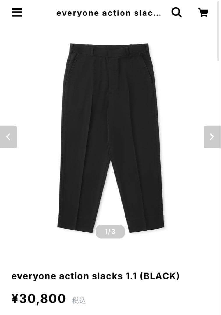 スーツ everyone action slacks 1.1 (BLACK)