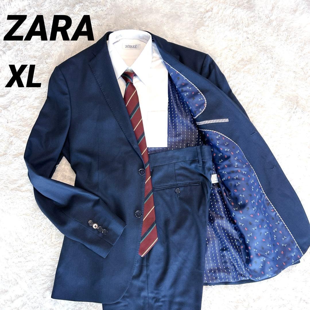 新品✨ZARA MAN スーツ セットアップ 52 大きいサイズ 総柄裏地