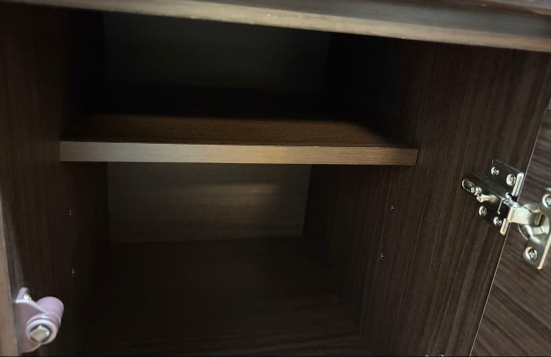 ニトリ　キッチンカウンター　天板付き　ダークブラウン