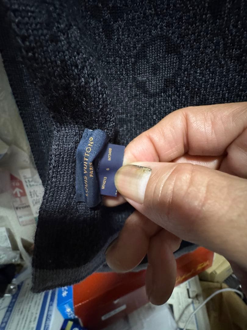 魂LOUIS VUITTON モノグラムマフラー ブラック