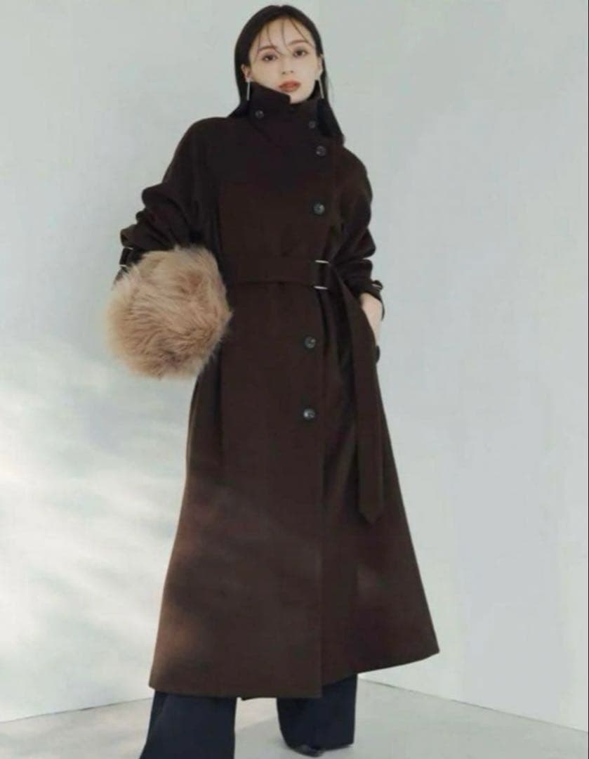 anuans ロングコート　ブラウン