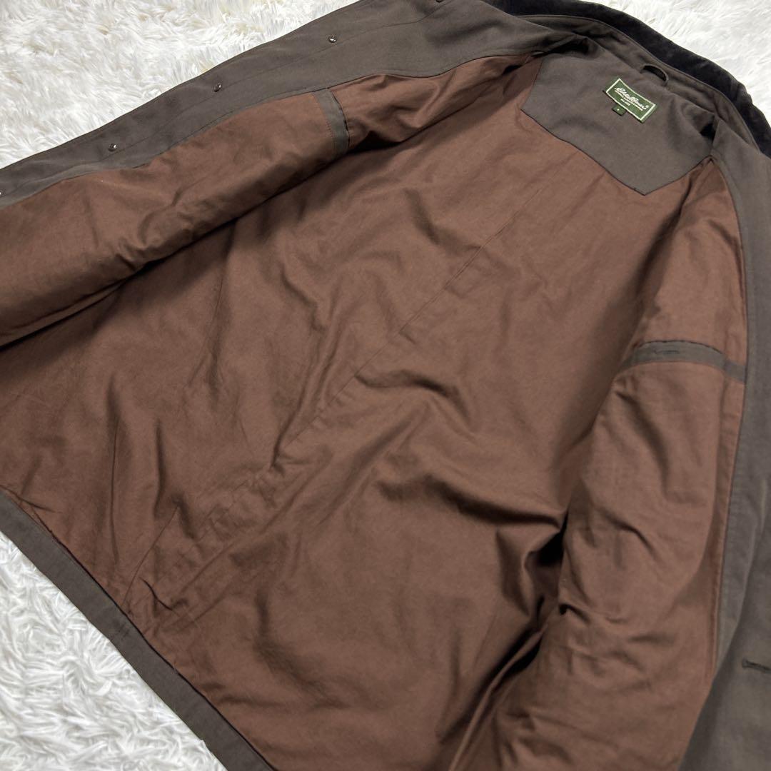 極美品　エディーバウアー　ポリエステルジャケット 豚革襟 カバーオール　L