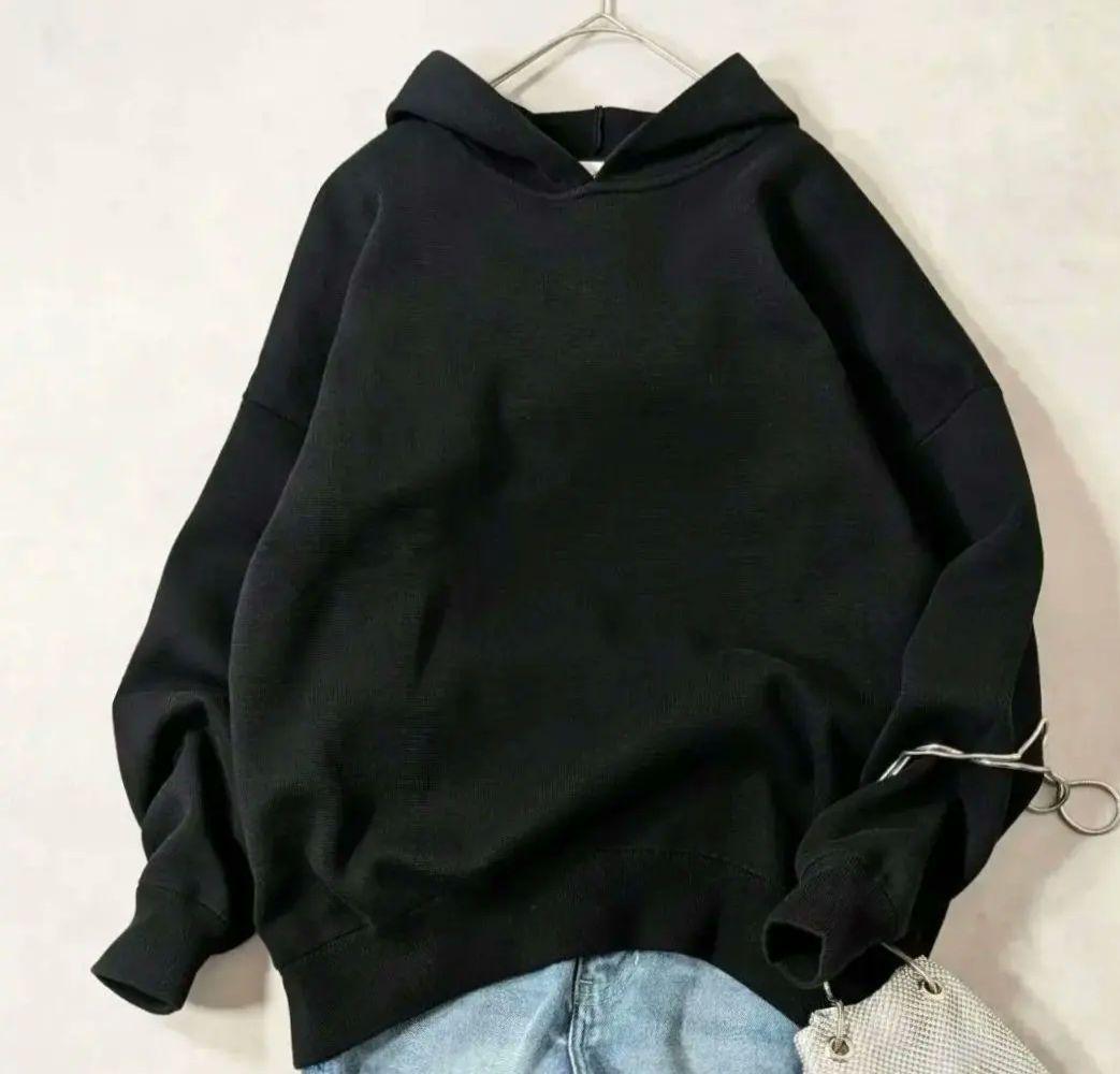 美品★ENFOLD エンフォルド COミラノリブパーカ サイズ38 ブラック