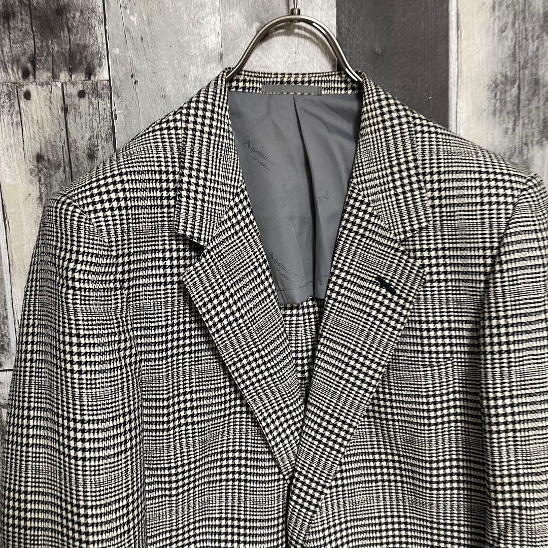 アクアスキュータム テーラードジャケット　千鳥格子　チェック　L　175　シルク
