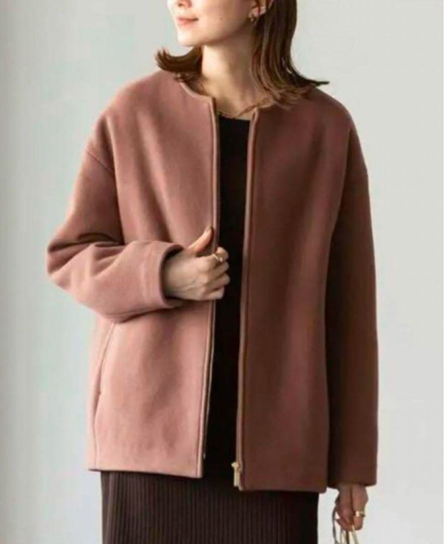 noble MTRカラーレスジップショートコート