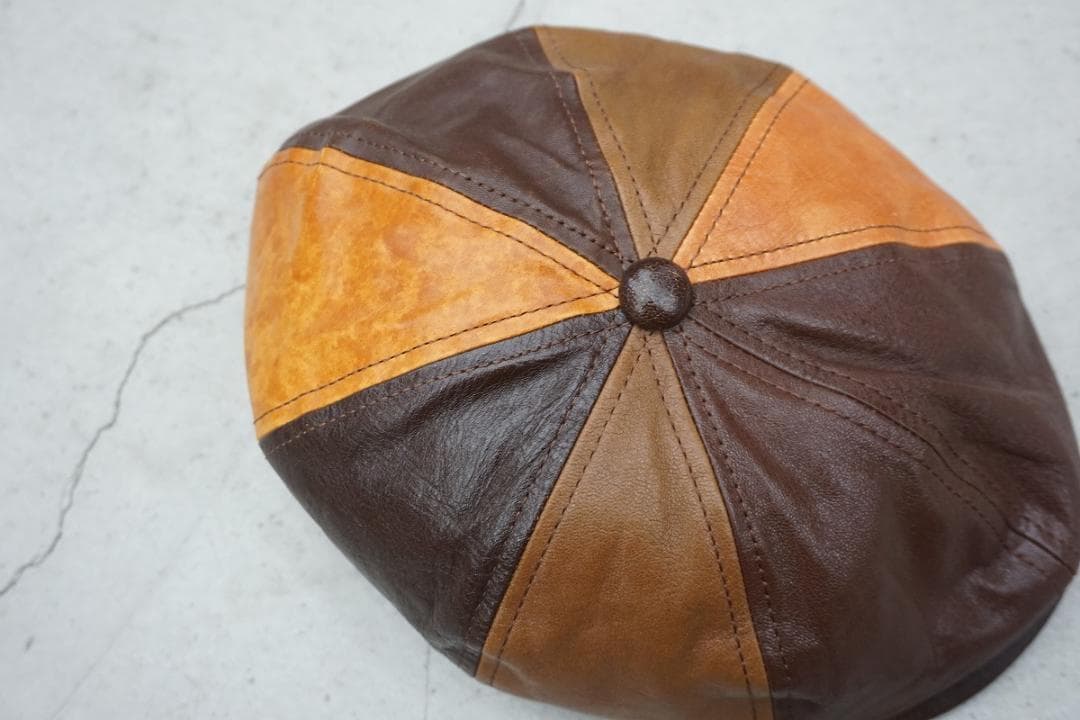 美品 THE REAL McCOY'S レザー キャスケット 帽子 207P▲